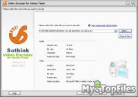 Look at screenshot of Sothink Video Encoder for Adobe Flash
